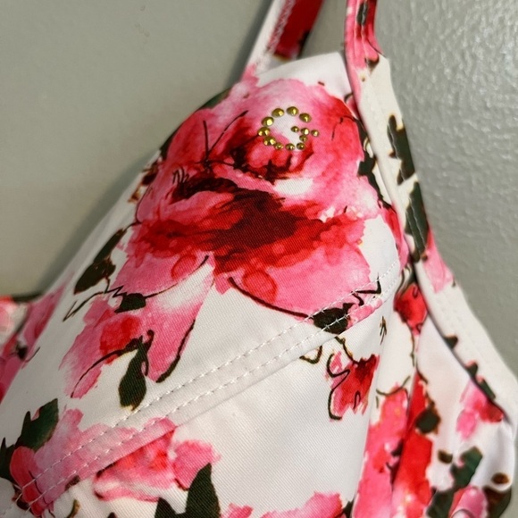 Guess Womens Floral Red Swim Suit Bra Top size 34D - Picture 4 of 9